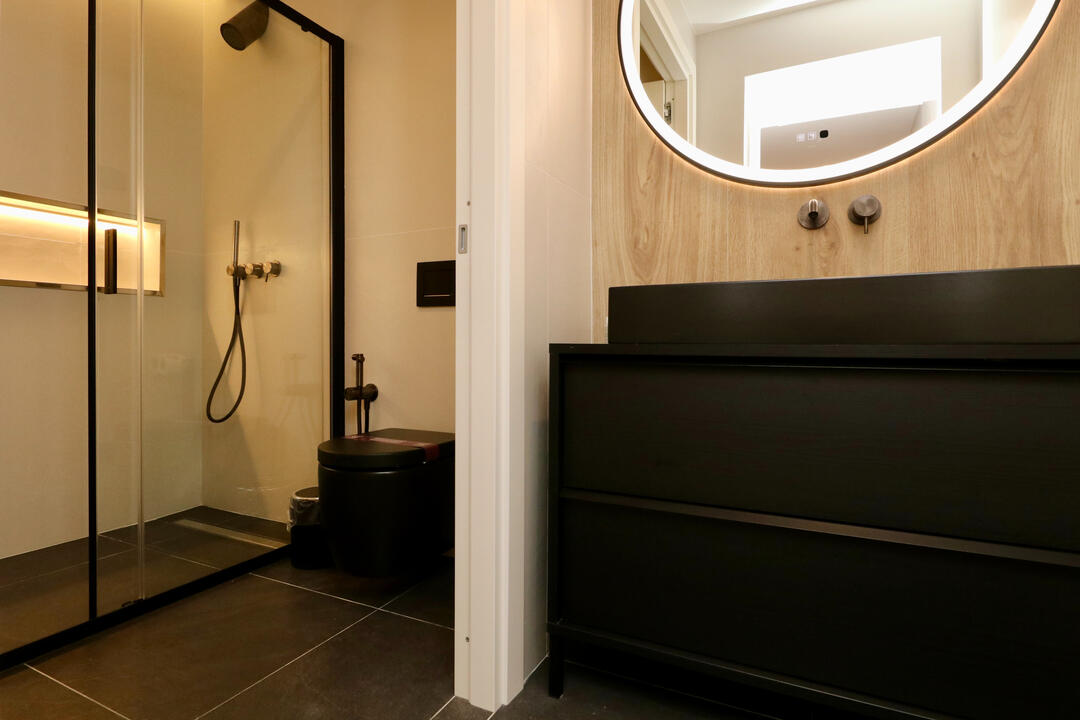 Luxurious bathroom with walk-in shower Luxurious bathroom with walk-in shower