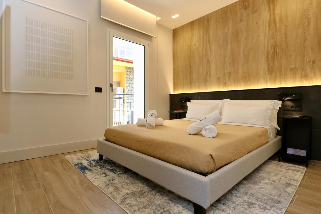 Spacious bedroom with king-sized bed